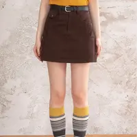 高端货~复古简约a字牛仔半身裙女秋季新款直筒百搭包臀短裙子