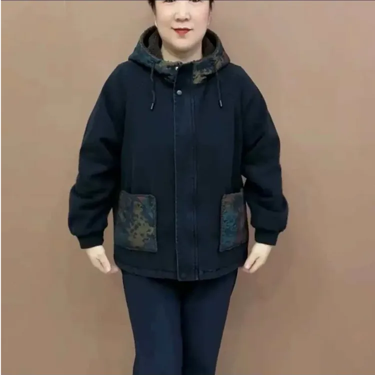 《专柜品质》冬季新款时尚休闲百搭宽松中年妈妈装加绒新款潮牌女装