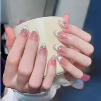 【彼岸灯塔】高级感腮红显白猫眼法式中长款 纯手工美甲穿戴甲片