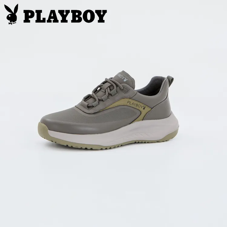 PLAYBOY/花花公子运动风男减震耐磨防滑系带透气休闲皮鞋潮流户外