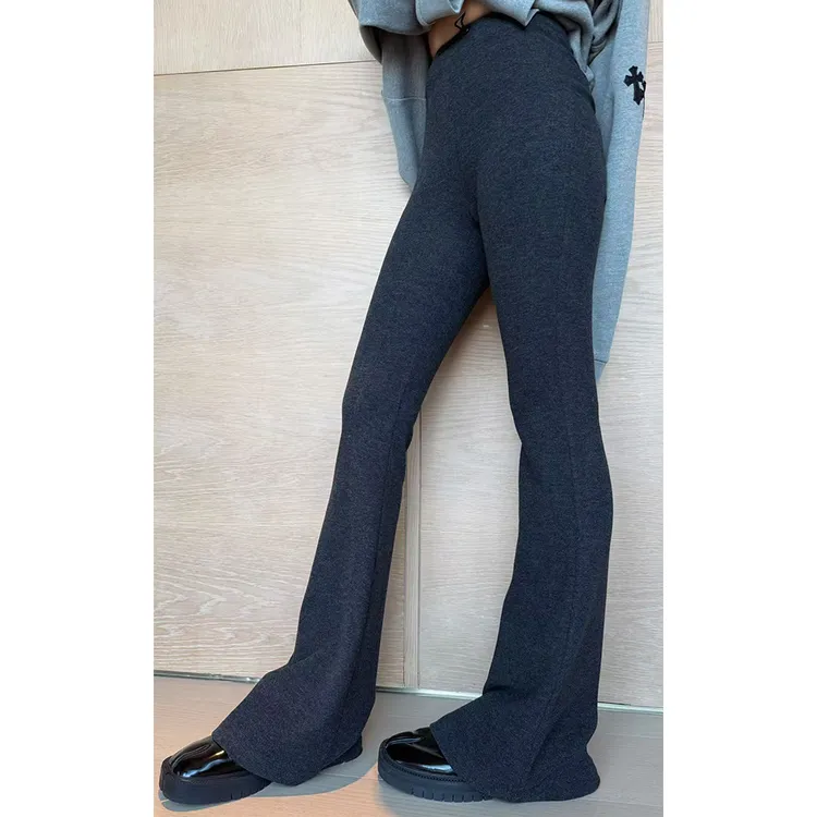 LA CALLA【抽绳扣腿精】德绒温暖软糯松紧腰微喇裤BL-AP7093