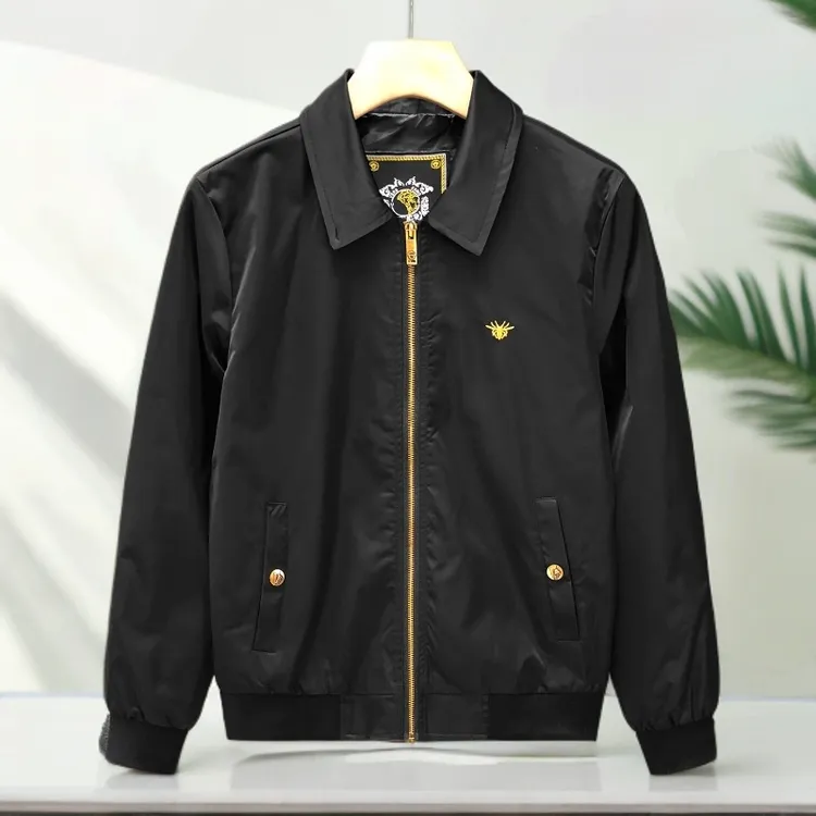 男装翻领夹克衫高品质刺绣2025秋季新款潮流痞帅百搭男士上衣外套