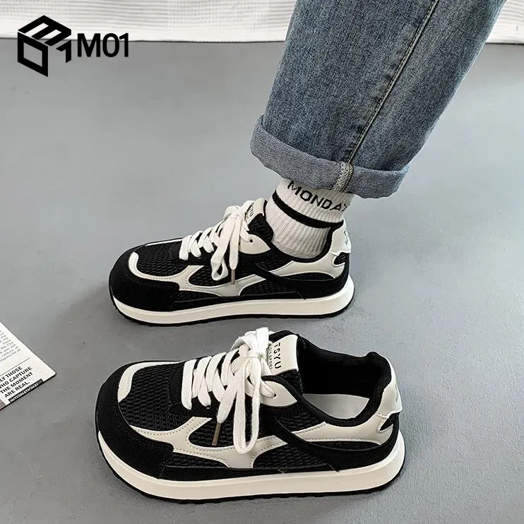 M01网面阿甘鞋女秋季新款厚底百搭透气德训鞋复古轻便休闲运动鞋