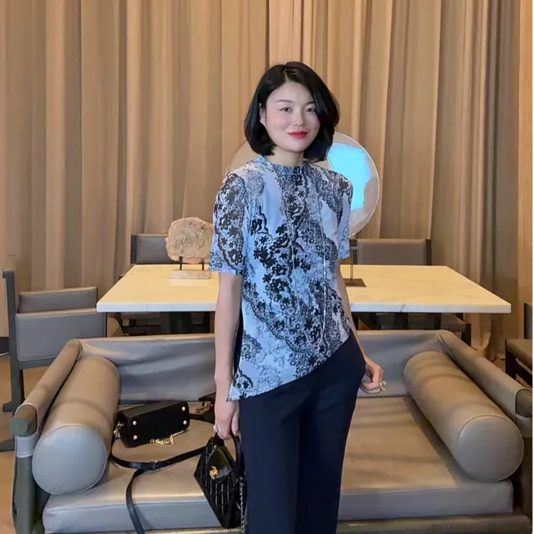 TANTAN 百搭显瘦提花圆领T恤1894