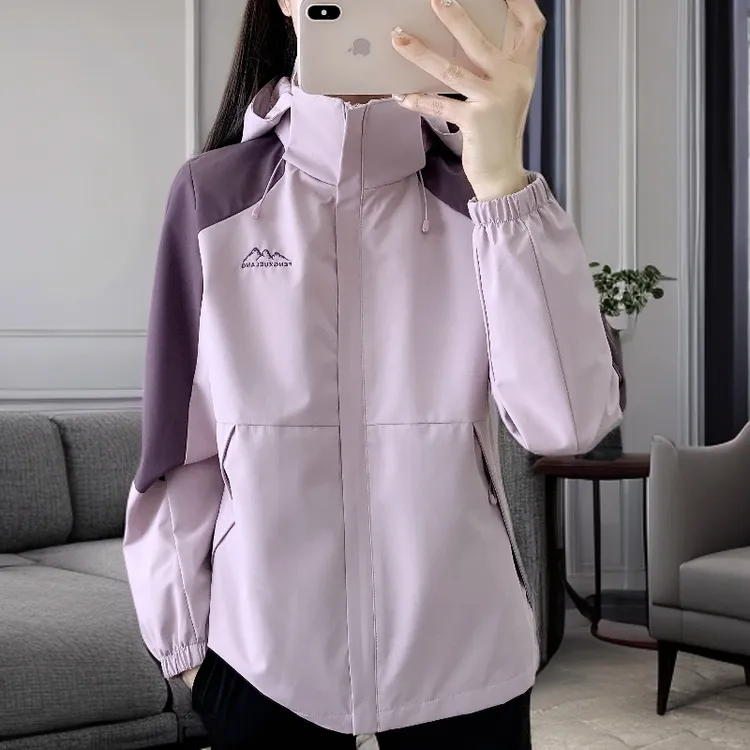 风雪狼春秋薄款冲锋衣户外运动夹克防风防水透气女士休闲情侣外套