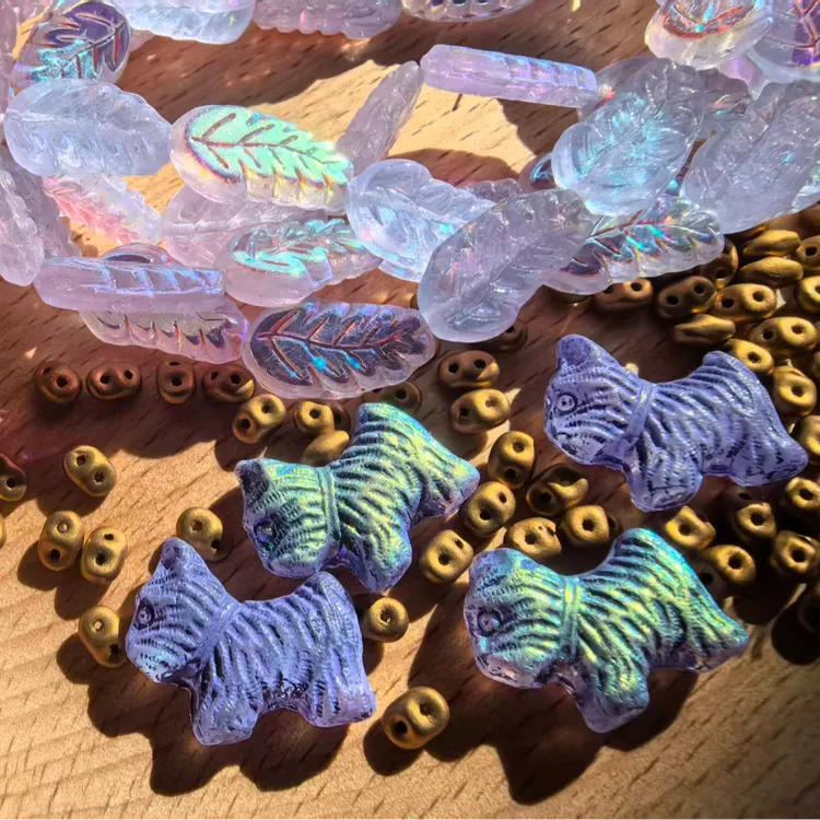 捷克琉璃珠DIY串珠 玫瑰花夏威夷花 满39元飞非偏远包邮 默认微瑕