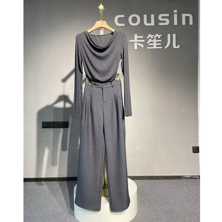 Cousin|早秋新款【天丝羊毛】法式荡领（加厚型）气质显瘦防晒T恤2529