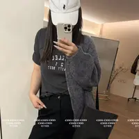 【吃不饱饱】大码 复古美式短袖字母T恤休闲百搭显瘦遮肉070