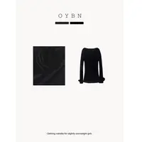 OYBN【夏夜花语】微胖大码设计小众花朵修身内搭外穿长袖T恤上衣