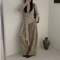 复古时髦！加厚档口爆款韩系高腰工装裤 