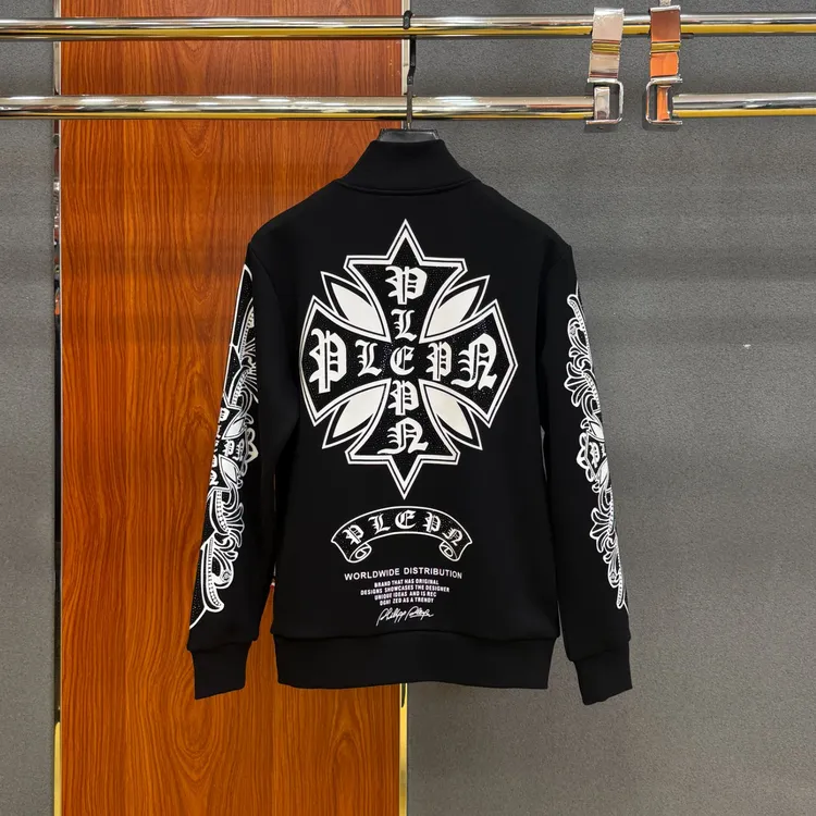 PLIPHPP PLEPN正品PP 秋冬新款烫钻时尚百搭拉链立领卫衣厚外套