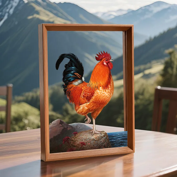 《鸿运公鸡1》新年摆件喜庆手工艺品创意桌摆礼品办公室客厅家装饰