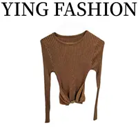 【YING FASHION】莹老板-时尚气质百搭金扣上衣 90970183 376