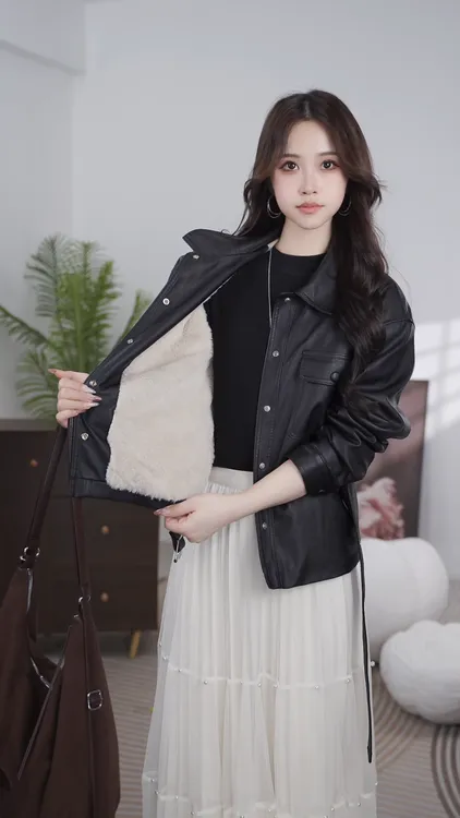 【2529_1 加绒款】秋冬皮衣外套2025新款女装加绒女士皮衣外套