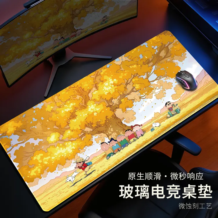 【蜡笔小新】动漫卡通学生大号FPS无畏契约顺滑电竞游戏专用鼠标垫