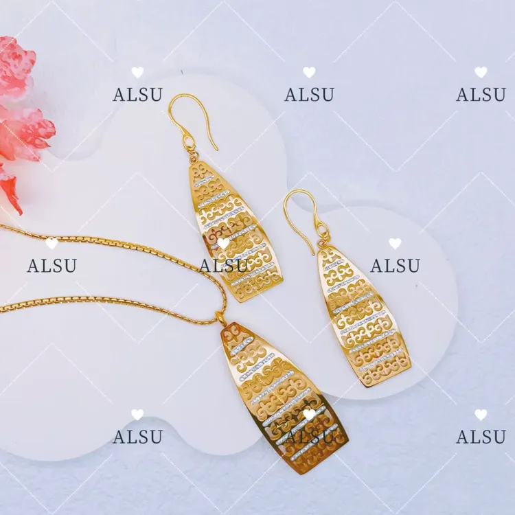 合金项链 ALSU原创经典民族风重工项链耳环两件套复古时尚轻奢