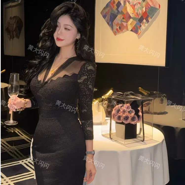 【新店请到张酒窝女装店1号】(大富婆)显瘦修身定制连衣裙ZZX6880