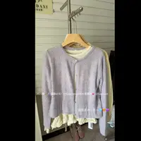 6-8运费补贴  钩花毛衣开衫春欧若穿搭套装（外套包芯纱-T恤人棉）