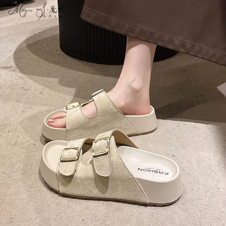 鞋子女ins潮牌百搭时尚勃肯软底厚底凉拖鞋女夏网红2025新款博肯