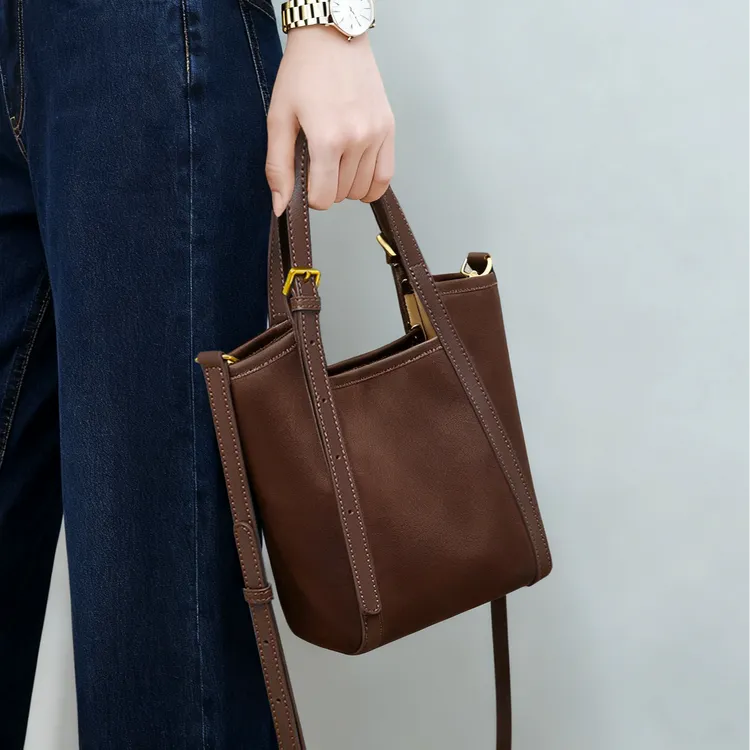 牛皮托特包包2025新款流行斜挎包百搭气质手提包大容量单肩女包
