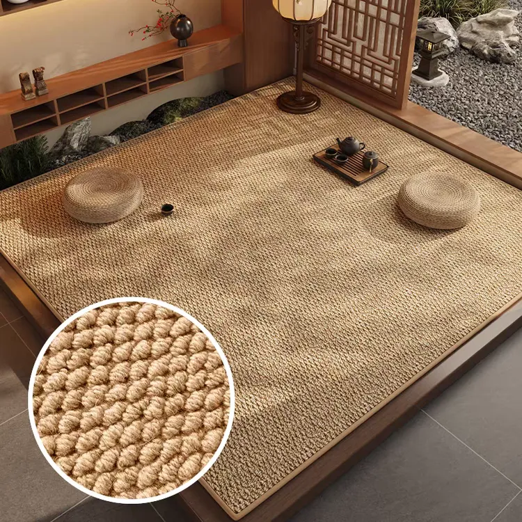 仿剑麻地毯客厅原木风茶室卧室飘窗日式榻榻米垫子凉席地垫好打理