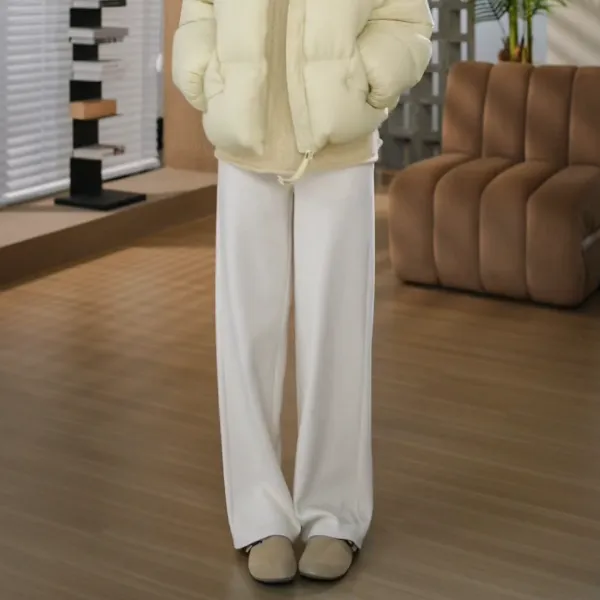 HELA AOMI “超厚奶奶裤”松紧腰宽松直筒显瘦休闲裤CY5CB61617