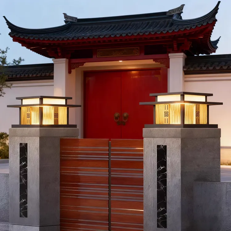 【买一送一】太阳能围墙柱头灯户外别墅庭院灯院子新中式大门柱灯