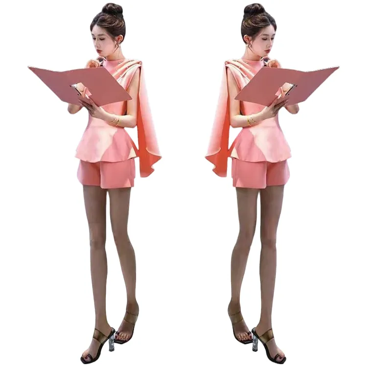 轻职风法式气质名媛时尚套装夏季新款显瘦洋气无袖收腰马甲短裤