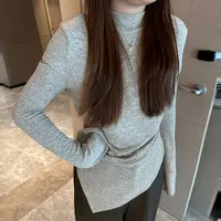 盈盈&南岛风大码女装百搭显瘦上衣胖mm春半高领打底针织衫ZYY112