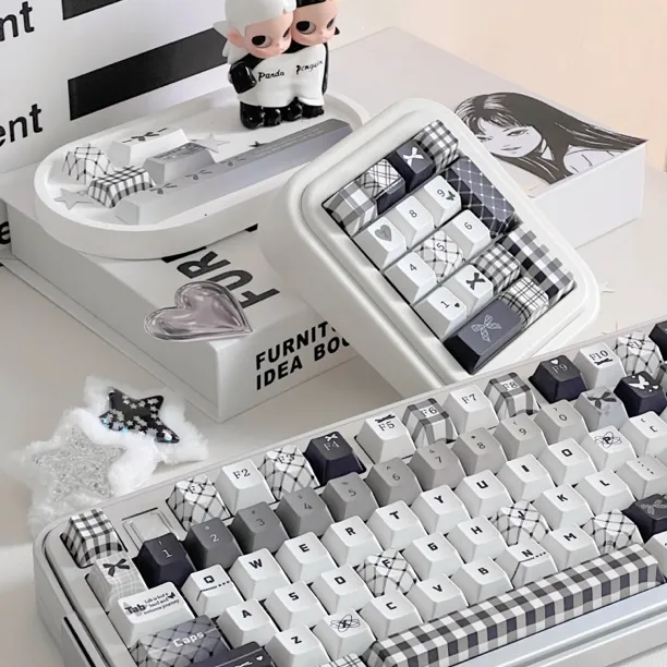 失控键帽 黑白办公简约有线键盘键帽客制化键帽原厂高度键帽可爱
