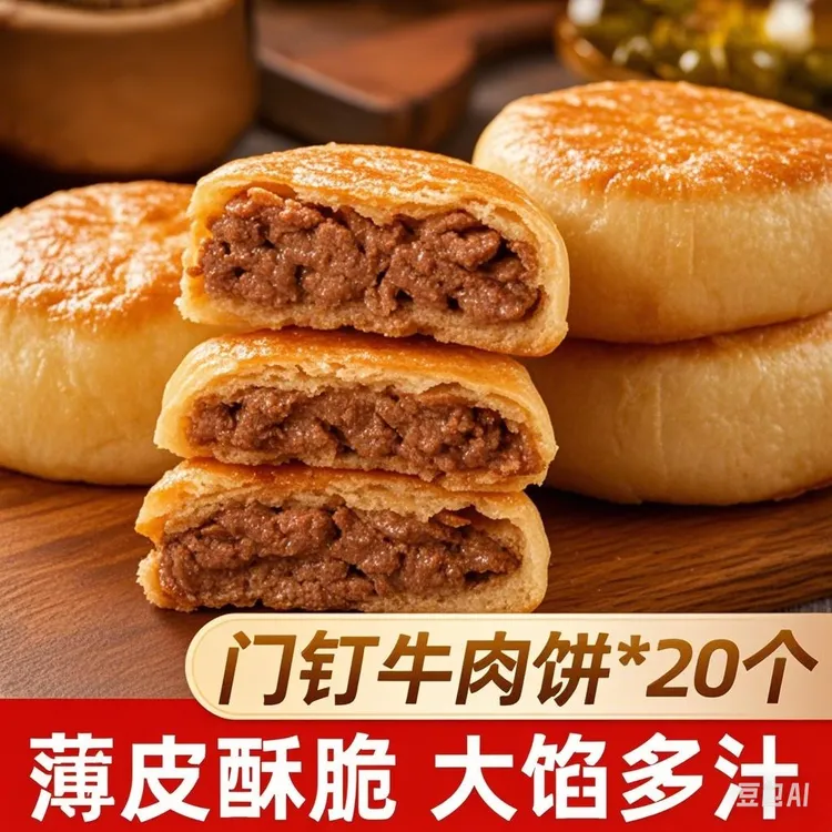 【领鲜舌尖】门钉牛肉饼肉厚皮薄早餐大肉馅儿童早餐老北京特色美食