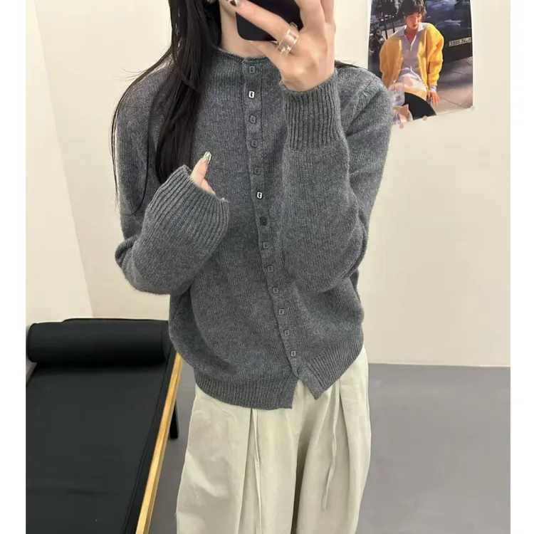 3358软糯慵懒温柔风高级感针织毛衣开衫外套百搭时尚慵懒风