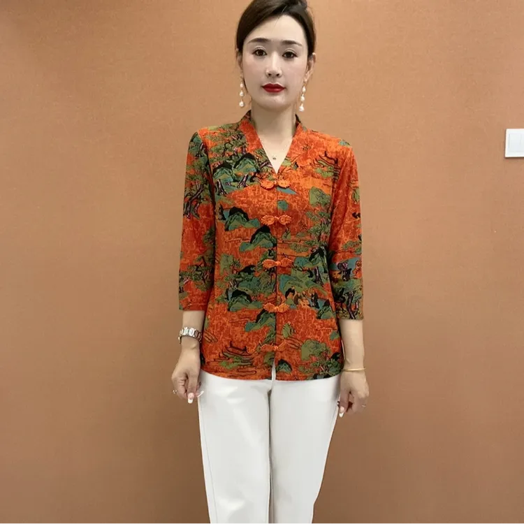 新款春季必备夏季妈妈装新国风减龄显瘦洋气时尚