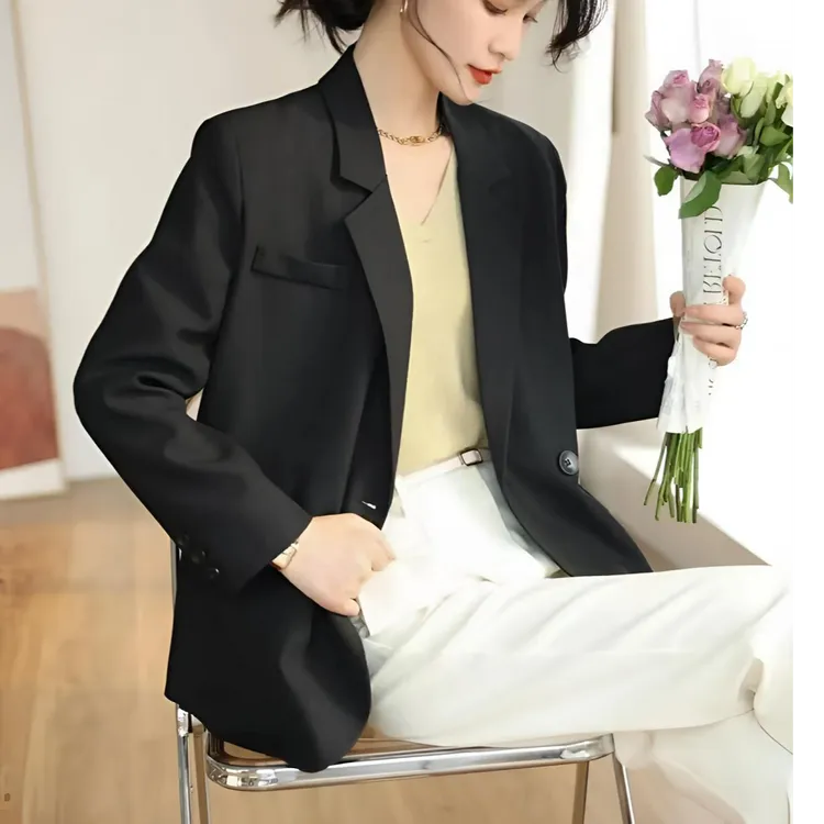 西装外套时尚气质黑色简约韩版