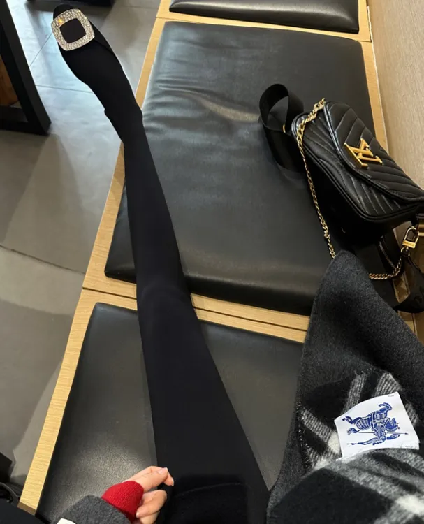 KZ51【依美丁】“厚黑美学” 超高腰压力收腹光面打底连裤袜