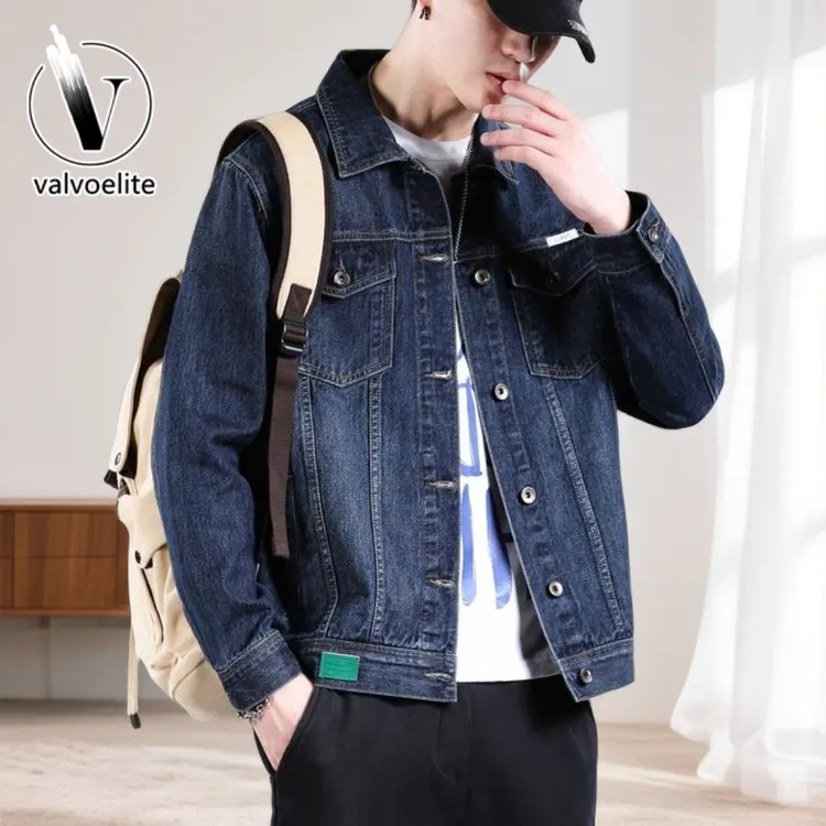 VALVOELITE牛仔衣外套男新款工装休闲短款夹克衫加绒冬茄克上衣