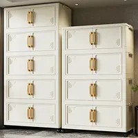 SY【对角45cm宽拍四层发五层主播补贴】折叠多功能置物收纳柜送轮子