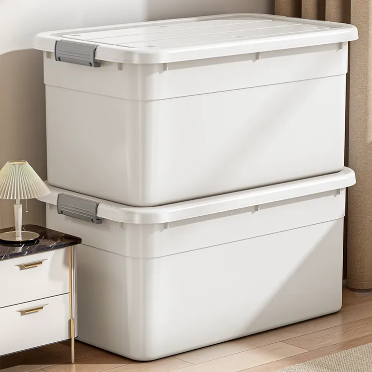 收纳箱大容量超大家用衣服玩具零食整理箱加厚塑料带盖衣柜储物箱
