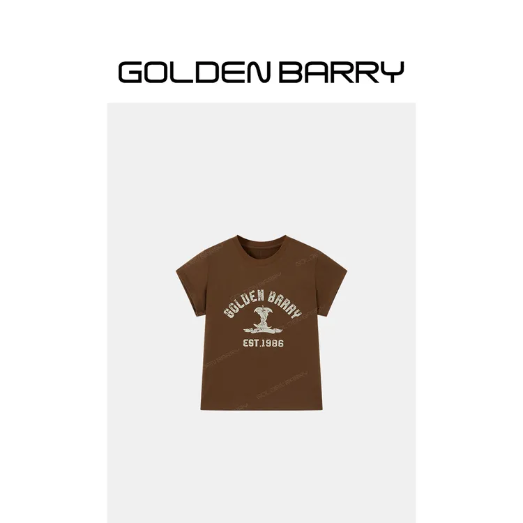 GOLDENBARRY「美式符号」复古印花T恤短袖206409