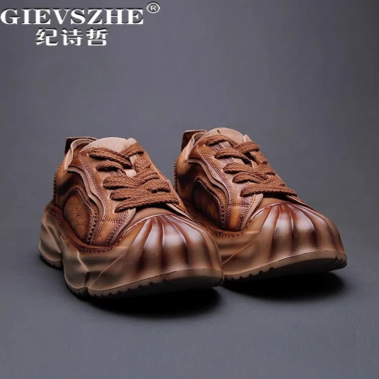 纪诗哲男鞋复古个性百搭运动鞋子男款潮流厚底板鞋透气轻便休闲鞋