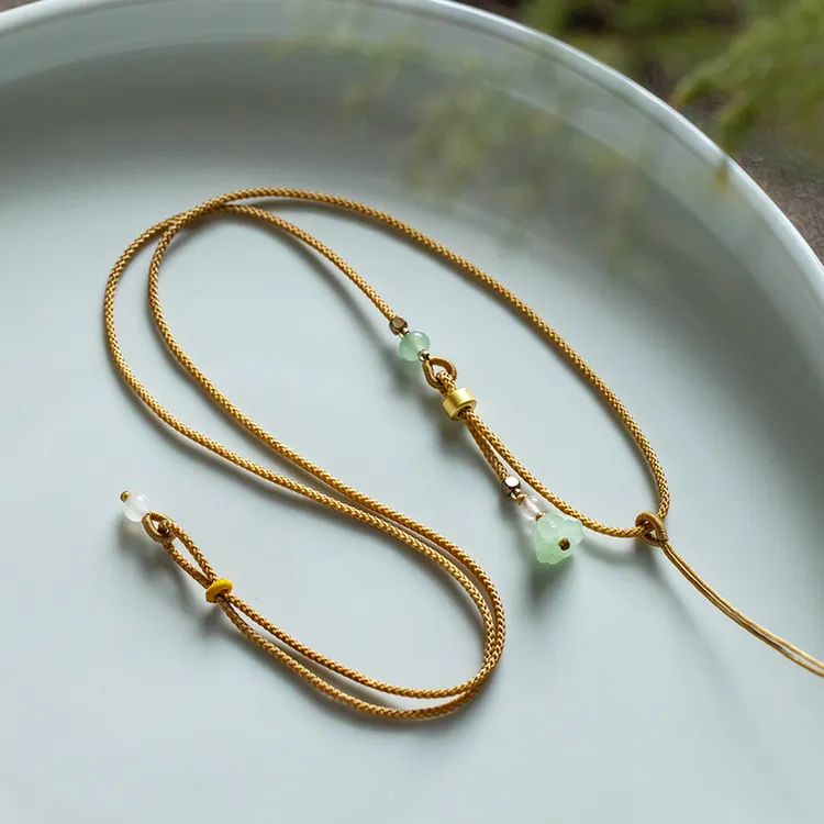 古法喜上眉梢锁包吊坠手工编绳好运项链挂脖配绳时尚吊坠挂绳