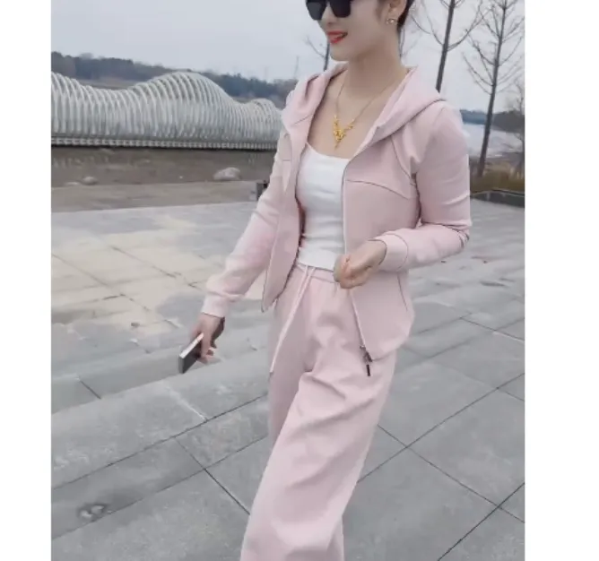 2025春季新款时尚女装网红气质爆款连帽外套裤子两件套Sev