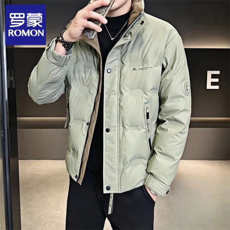 Romon/罗蒙高级感时尚百搭羽绒棉服2025潮牌立领冬季加厚免洗外套