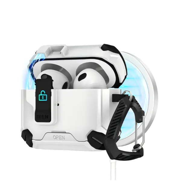 适用苹果airpodsPro3耳机保护套airpods4保护套弹盖防摔锁扣磁吸