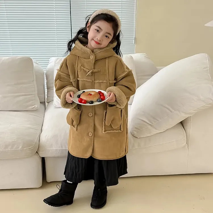 【女童毛毛一体外套】新款时髦洋气加绒加厚冬装上衣TS001-YGG