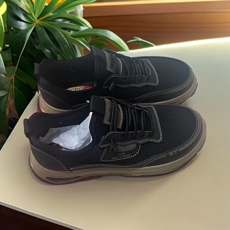 老北京男软休闲鞋超轻透气飞织一脚蹬休闲网鞋男士