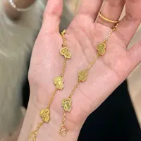 铜合金手链 新中式爆闪碎冰冰五葫芦手链福禄连连女轻奢手链