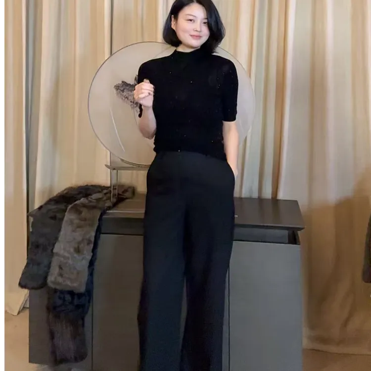 TANTAN 百搭显瘦宽松修身直筒裤2571