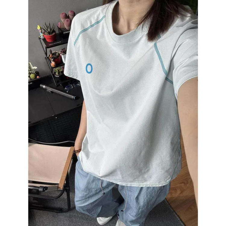 夏季新款美式凉感速干短袖t恤男女薄款防晒冰丝短袖户外运动上衣
