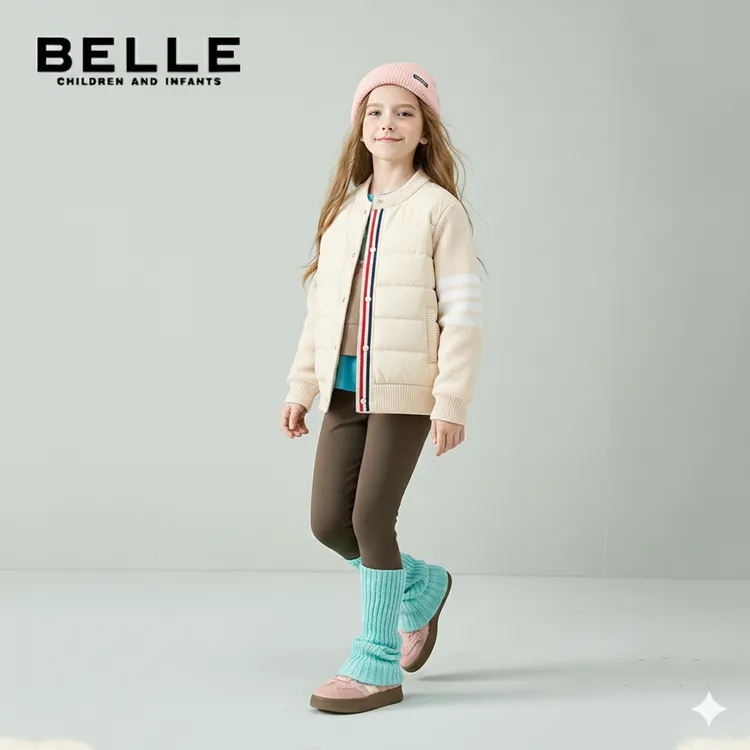 【排骨羽绒服】BELLE百丽（亲子款）秋冬外套内搭中大童男女童羽绒服